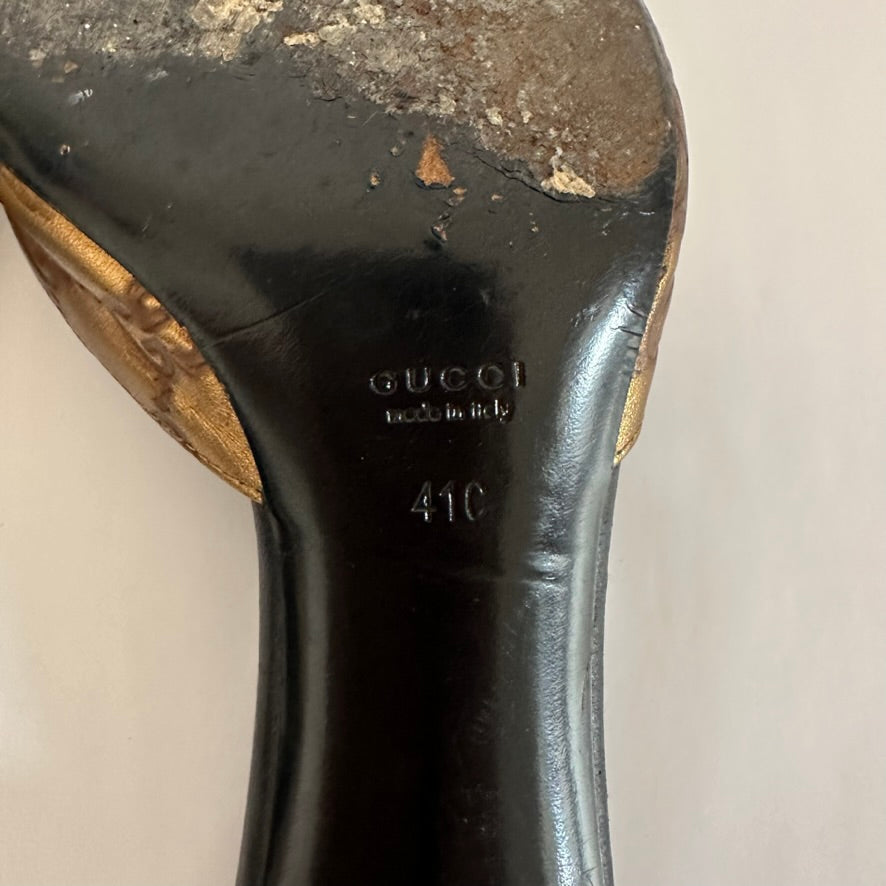 Gucci - Monogram Horsebit Mules