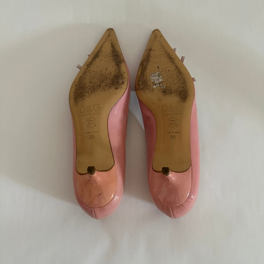 Dolce & Gabbana - Pink Buckle Kitten Heel