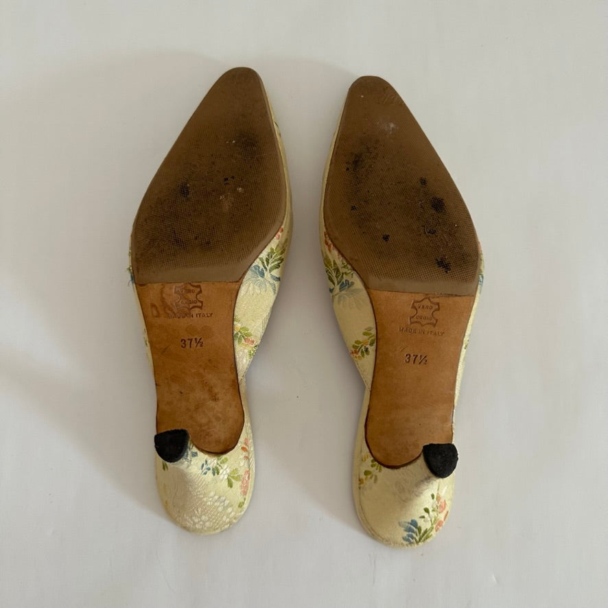 Manolo Blahnik - Floral Brocade Mules