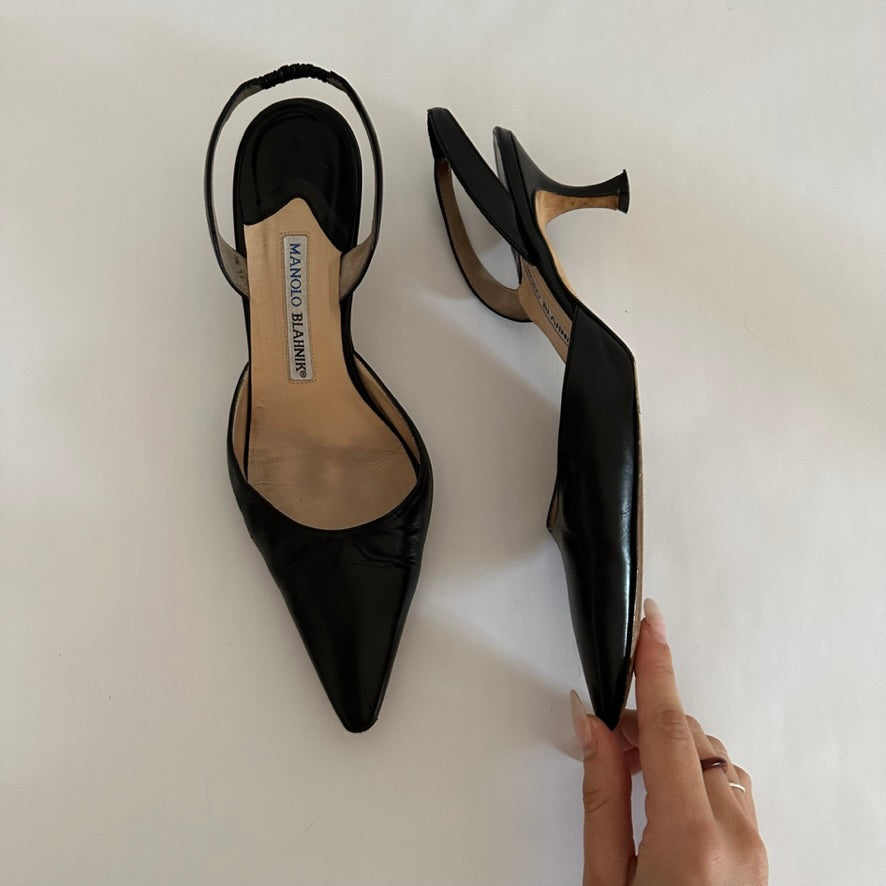 MANOLO BLAHNIK - Black Carolyne 50s