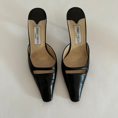 JIMMY CHOO - Leather Cut Out Mules