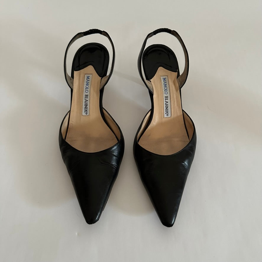 MANOLO BLAHNIK - Black Carolyne 50s