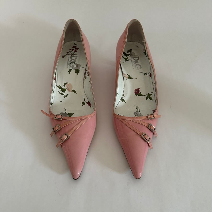 DOLCE & GABBANA - Pink Buckle Kitten Heel