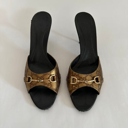 GUCCI - Monogram Horsebit Mules